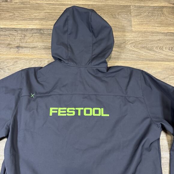 Blaklader Workwear Softshell Jacket Mens Size 2XL Blue Fleece Lined Hooded - Picture 11 of 12